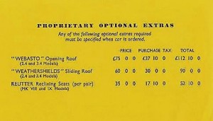 Detail price list Mk VIII and IX Oct 1958